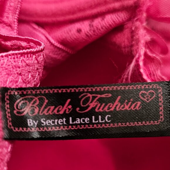 NWOT Black Fuchsia by Secret Lace Mesh Bodysuit, S, M, Rose/Hot Pink - Picture 7 of 11